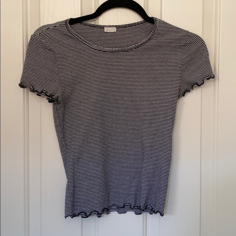 Garage Striped Shirt with Lettuce-Edge